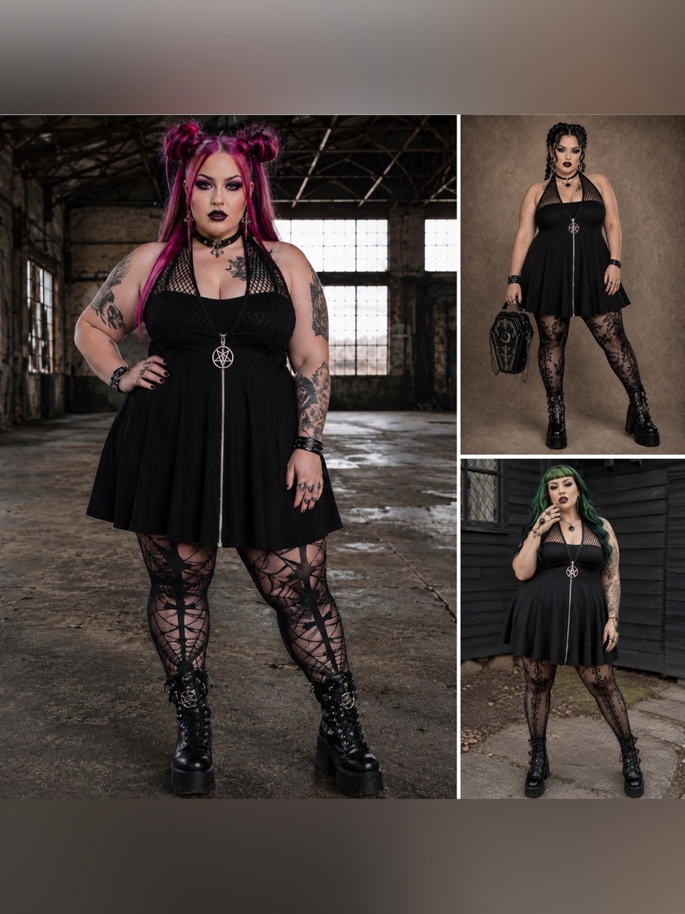 Killstar Dress Dolls Kill Gothic Don't Call Skater Pentagram Size 3XL Black